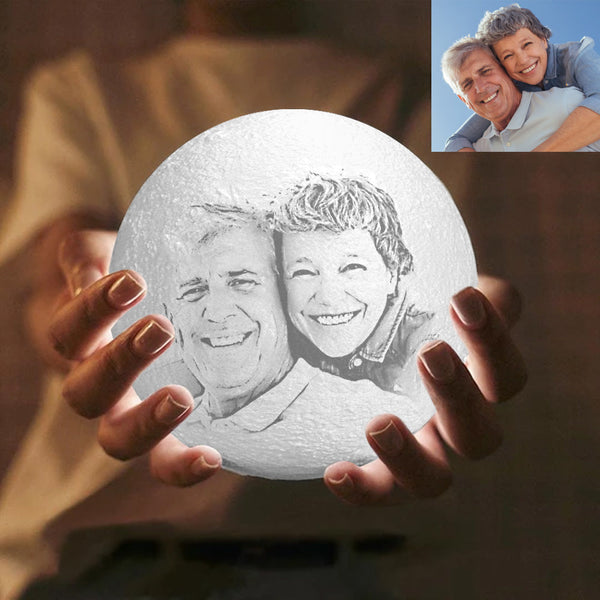 Personalised Photo Moon Lamp Anniversary Gifts for Couple